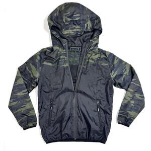 Ocean Current Boys Youth Rain Jacket Windbreaker Coat Camo Black Green Size M